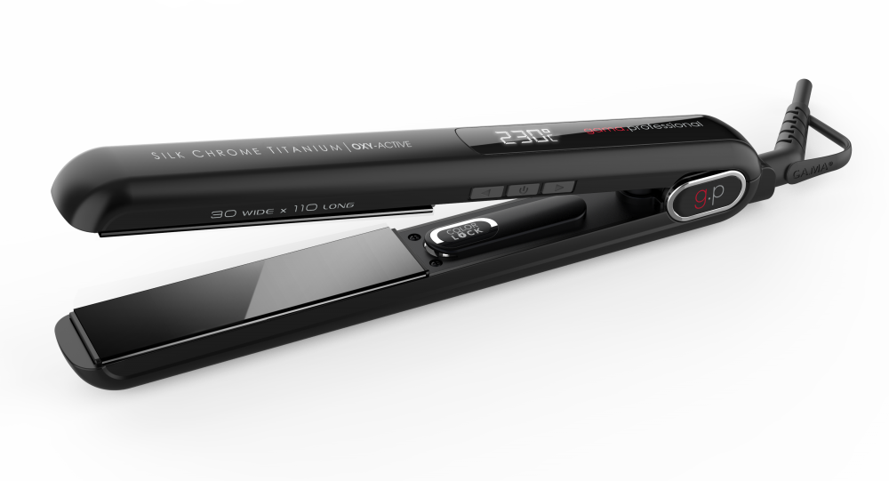 GMGESCFI1.2 G-Evo Silk Chrome Titanium Flat Iron 1.2"